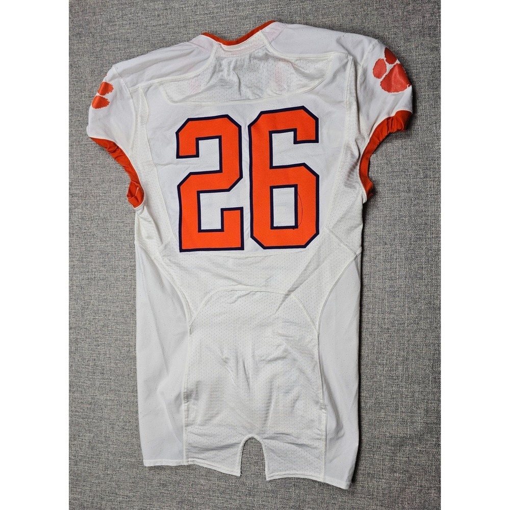 Clemson Tigers Football Jersey Mens 42 L White Game Worn Team Issued Nike #26 - Picture 2 of 8